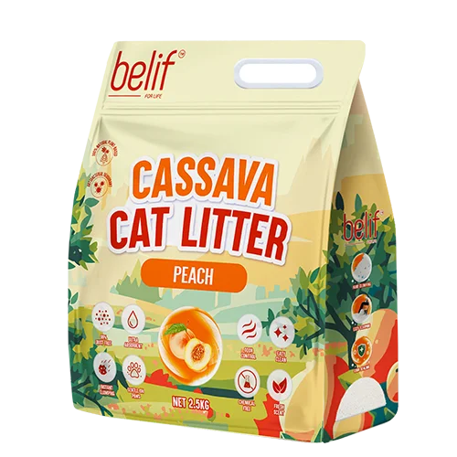 Belif キャッサバ猫砂 2.5kg/6L ピーチ