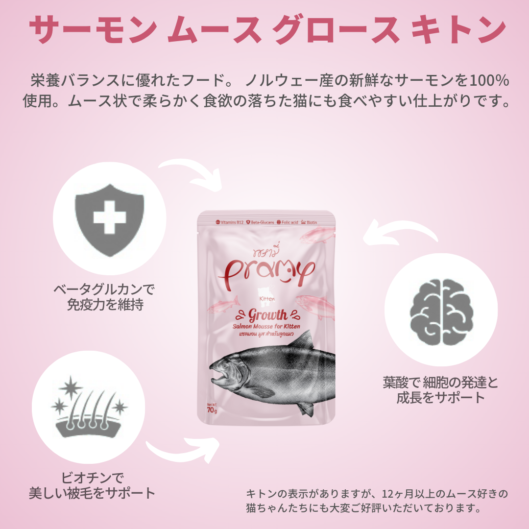 プラミー サーモンムースグロース キトン 70g✕12個入