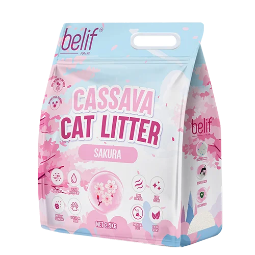Belif キャッサバ猫砂 2.5kg/6L 桜