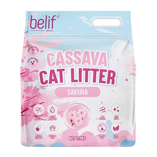 Belif キャッサバ猫砂 2.5kg/6L 桜