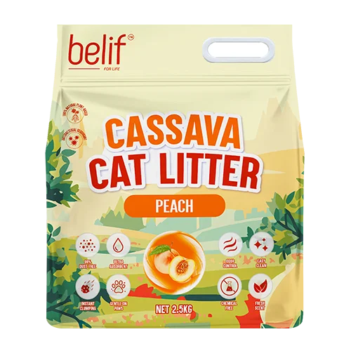 Belif キャッサバ猫砂 2.5kg/6L ピーチ